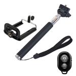 YKD-121 Extendable Handheld Selfie Monopod with Bluetooth Remote Shutter + Clip Holder Set for Mobile Phone