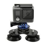 Triangle Direction Suction Cup Mount with Tripod Mount + Handle Screw for GoPro Hero11 Black / HERO10 Black /9 Black /8 Black /7 /6 /5 /5 Session /4 Session /4 /3+ /3 /2 /1, DJI Osmo Action and Other Action Cameras(Dark Blue)