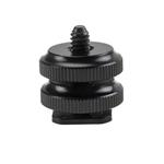 Reinforced Hot Shoe Aluminum Alloy 1/4 inch Screw Adapter with Double Nut for DSLR Cameras, GoPro HERO9 Black /HERO8 Black /7 /6/ 5 /5 Session /4 /3+ /3 /2 /1