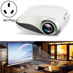 1080P HD Mini LED Projector for Home Multimedia Cinema, Support  AV / TV / VGA / USB / HDMI / SD, AU Plug(White)