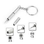 3 in 1 Professional Screwdriver (Cross 1.5, Straight 1.5,Star Nut M2.5) Repair Tool with Keychain for Smart Phone, Watches,Glasses(Silver)