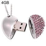 Heart Shaped Diamond Jewelry USB Flash Disk, Special for Valentines Day Gifts (4GB)