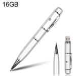 3 in 1 Laser Pen Style USB Flash Disk, Silver (16GB)(Silver)