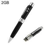 3 in 1 Laser Pen Style USB Flash Disk, Black (2GB)