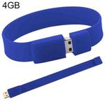 4GB Silicon Bracelets USB 2.0 Flash Disk(Dark Blue)