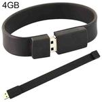 4GB Silicon Bracelets USB 2.0 Flash Disk(Black)