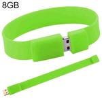 8GB Silicon Bracelets USB 2.0 Flash Disk(Green)
