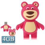 Brown Bear Shape Silicone USB Flash disk, Special for All Kinds of Festival Day Gifts, Magenta (4GB)