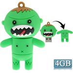 Cartoon Style Silicone USB2.0 Flash disk, Special for All Kinds of Festival Day Gifts, Green (4GB)