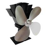 YL603 Eco-friendly Aluminum Alloy Heat Powered Stove Fan with 4 Blades for Wood / Gas / Pellet Stoves (Silver)