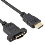 30cm HDMI (Type-A) Male to HDMI (Type-A) Female Adapter Cable with 2 Screw Holes