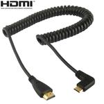 1.4 Version Gold Plated Mini HDMI Male to HDMI Male Coiled Cable, Support 3D / Ethernet, Length: 0.6m-2m
