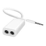 Aux Audio Cable 3.5mm to 2 x Female Splitter Adapter, Compatible with Phones, Tablets, Headphones, MP3 Player, Car/Home Stereo & More(White)