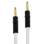 Noodle Style 3.5mm Jack Earphone Cable for iPhone 5 / iPhone 4 & 4S / 3GS / 3G / iPad 4 / iPad mini / mini 2 Retina / New iPad / iPad 2 / iTouch / MP3, Length: 1m(White)