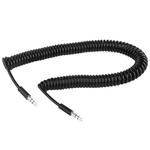 Spring Coiled 3.5mm Aux Cable, Compatible with Phones, Tablets, Headphones, MP3 Player, Car/Home Stereo & More, Length: 45cm up to 200cm(Black)