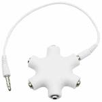 6 Ports Audio Splitter Headphone Connector with 3.5mm Audio Cable, Compatible with Phones, Tablets, Headphones, MP3 Player, Car/Home Stereo & More(White)