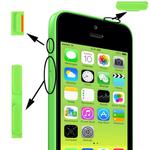 3 in 1 Mute Button + Power Button + Volume Button for iPhone 5C(Green)