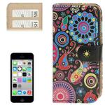 Colorful Abstract Pattern Leather Case with Credit Card Slots for iPhone 5C