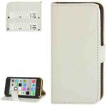 Crazy Horse Texture Leather Case with Credit Card Slot & Holder for iPhone 5C(White)