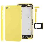 Full Housing  Chassis / Back Cover with Mounting Plate & Mute Button + Power Button + Volume Button + Nano SIM Card Tray for iPhone 5C(Yellow)