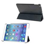 3-folding Leather Cover Frosted Plastic Case with Holder & Sleep / Wake-up Function for iPad Air (Black)