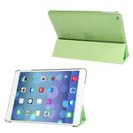 3-folding Leather Cover Frosted Plastic Case with Holder & Sleep / Wake-up Function for iPad Air (Green)