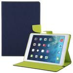 GOOSPERY FANCY DIARY for iPad Air Cross Texture Leather Case with Card Slot & Holder & Wallet(Navy Blue)