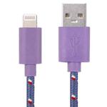 1m Nylon Netting Style USB 8 Pin Data Transfer Charging Cable for iPhone, iPad(Purple)