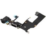 Original Tail Connector Charger Flex Cable + Headphone Audio Jack Ribbon Flex Cable for iPhone 5(Black)