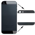 Original Back Cover Top & Bottom Glass Lens for iPhone 5(Black)