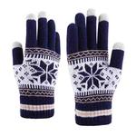 Multifunctional Three Fingers Touch Screen Wool Warm Gloves, For iPhone, Galaxy, Huawei, Xiaomi, LG, HTC and Other Smart Phones(Blue)