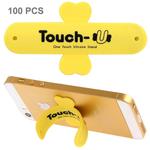 100 PCS Touch-u One Touch Universal Silicone Stand Holder, 100 PCS Touch-u One Touch Universal Silicone Stand Holder(Yellow)