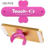 100 PCS Touch-u One Touch Universal Silicone Stand Holder(Magenta)