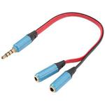 Noodle Style Aux Audio Cable 3.5mm Male to 2 x Female Splitter Connector, Compatible with Phones, Tablets, Headphones, MP3 Player, Car/Home Stereo & More(Blue)