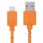1m Nylon Netting USB Data Transfer Charging Cable For iPhone, iPad, Compatible with up to iOS 15.5(Orange)