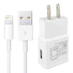 Charger Sync Cable + US Plug Travel Charger for iPad, iPhone, Galaxy, Huawei, Xiaomi, LG, HTC and Other Smart Phones, Rechargeable Devices(White)