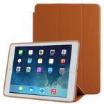 3-fold Naturally Treated Smart Leather Case with Sleep / Wake-up Function & Holder for iPad Air 2(Brown)