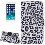 Leopard Print Pattern Horizontal Flip Leather Case with Card Slots and Holder for iPhone 6 & 6S(White)