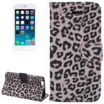Leopard Print Pattern Horizontal Flip Leather Case with Card Slots and Holder for iPhone 6 & 6S(Grey)