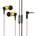awei TE55VI 3.5mm Plug Noodle Wire Style In-ear Stereo Earphone with Mic, For iPhone, Galaxy, Huawei, Xiaomi, LG, HTC and Other Smart Phones(Gold)