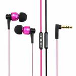 awei TE55VI 3.5mm Plug Noodle Wire Style In-ear Stereo Earphone with Mic, For iPhone, Galaxy, Huawei, Xiaomi, LG, HTC and Other Smart Phones(Magenta)