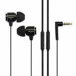 awei S10HI 3.5mm Plug Noodle Wire Style In-ear Stereo Earphone with Mic, For iPhone, Galaxy, Huawei, Xiaomi, LG, HTC and Other Smart Phones(Black)