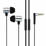 awei S10HI 3.5mm Plug Noodle Wire Style In-ear Stereo Earphone with Mic, For iPhone, Galaxy, Huawei, Xiaomi, LG, HTC and Other Smart Phones(Silver)