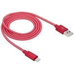 Net Style Metal Head 8 Pin to USB Data / Charger Cable, Cable Length: 1m(Red)