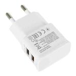 5V 2A + 1A Mini Dual USB Ports Charger Travel Adapter (EU Plug) For iPhone, Galaxy, Huawei, Xiaomi, LG, HTC, Sony, other Smartphones and Tablets(White)