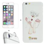 ENKAY Hat-Prince 3 in 1 Creative Character Pattern White Hard Case + 0.26mm 9H+ Surface Hardness 2.5D Explosion-proof Tempered Glass Film + Metal Rear Camera Lens Protective Ring for iPhone 6 Plus & 6s Plus