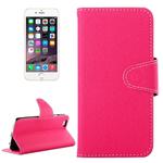 Denim Texture Horizontal Flip Magnetic Buckle Leather Case with Card Slots & Holder for iPhone 6 Plus & 6S Plus(Magenta)