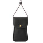 Universal Vertical PU Leather Case / Phone Leather Bag with String(Black)