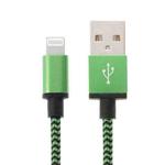 2m Woven Style 8 Pin to USB Sync Data / Charging Cable(Green)