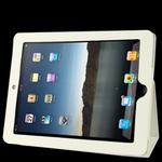High Quality Leather Case with Holder for iPad 2(White)